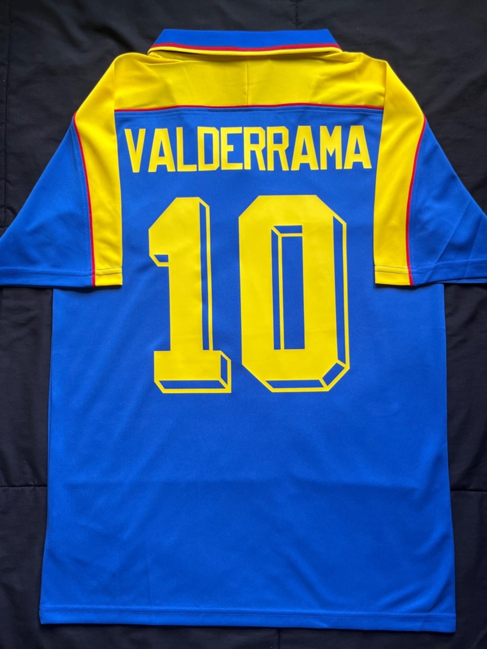 Valderrama Colombia Blue Away Soccer Jersey 2001 Retro